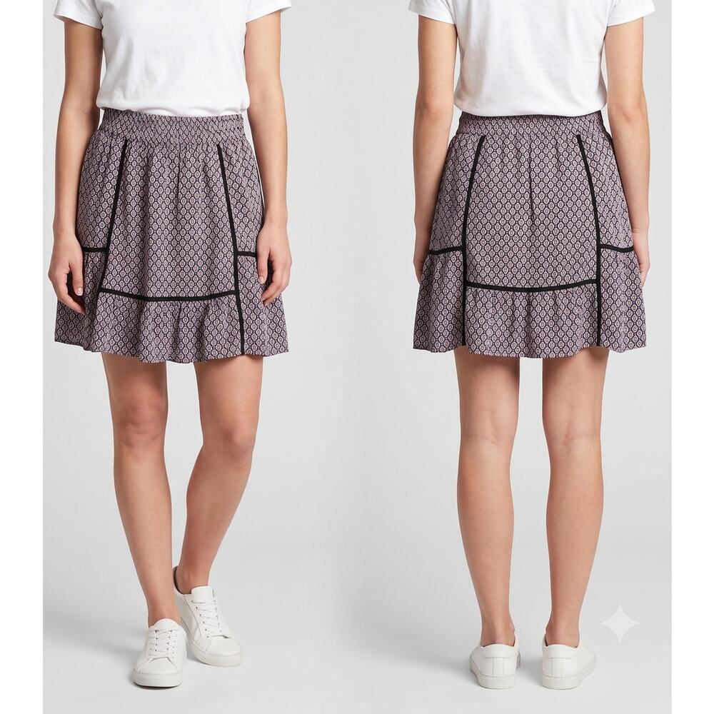 LOFT XS Short A Line Skirt Lined and Patterned - Picture 10 of 11